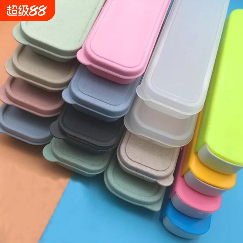 食品级塑料餐具便携收纳盒空图片
