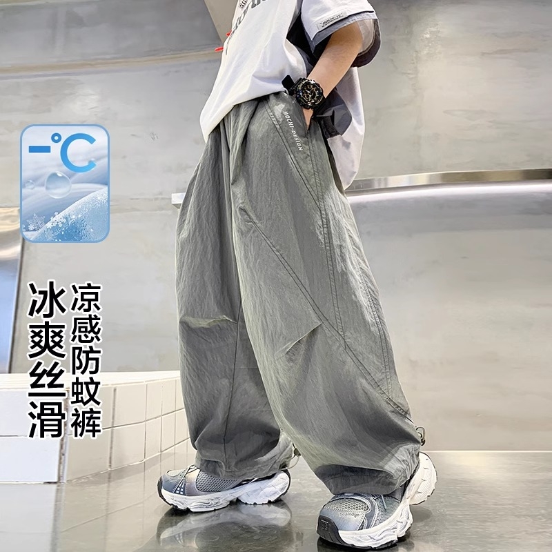 儿童装男童夏装防蚊裤2025新款夏季宽松裤子男孩工装薄款休闲大童