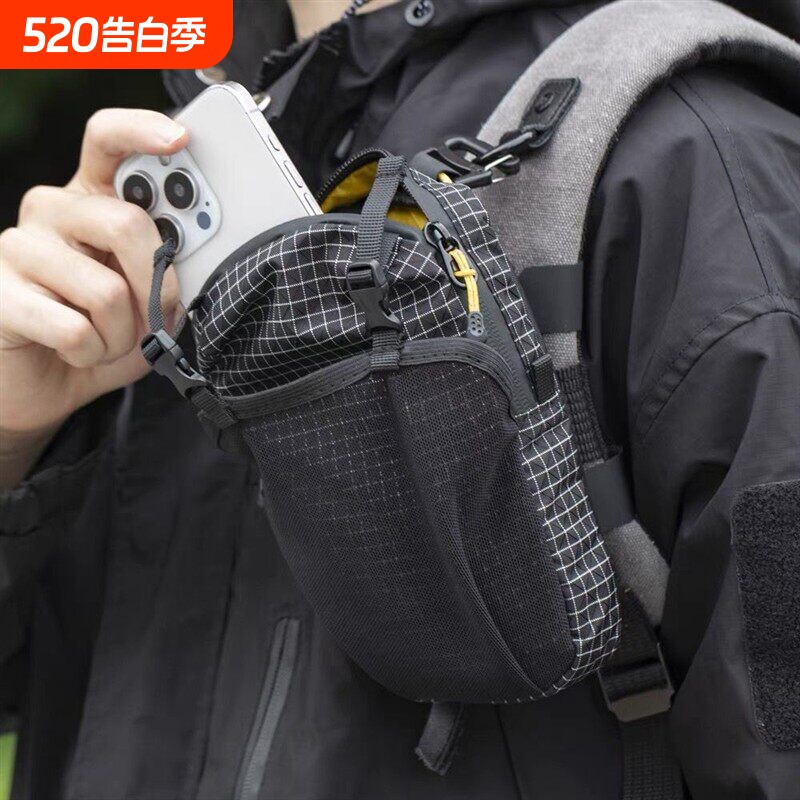 户外肩带手机包挂包登山徒步拓展袋水壶收纳包超轻防水背包附件包