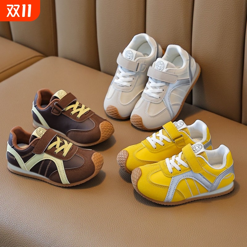 小黄鸭儿童阿甘鞋2025新款男童软底运动鞋女童跑步鞋学生德训鞋