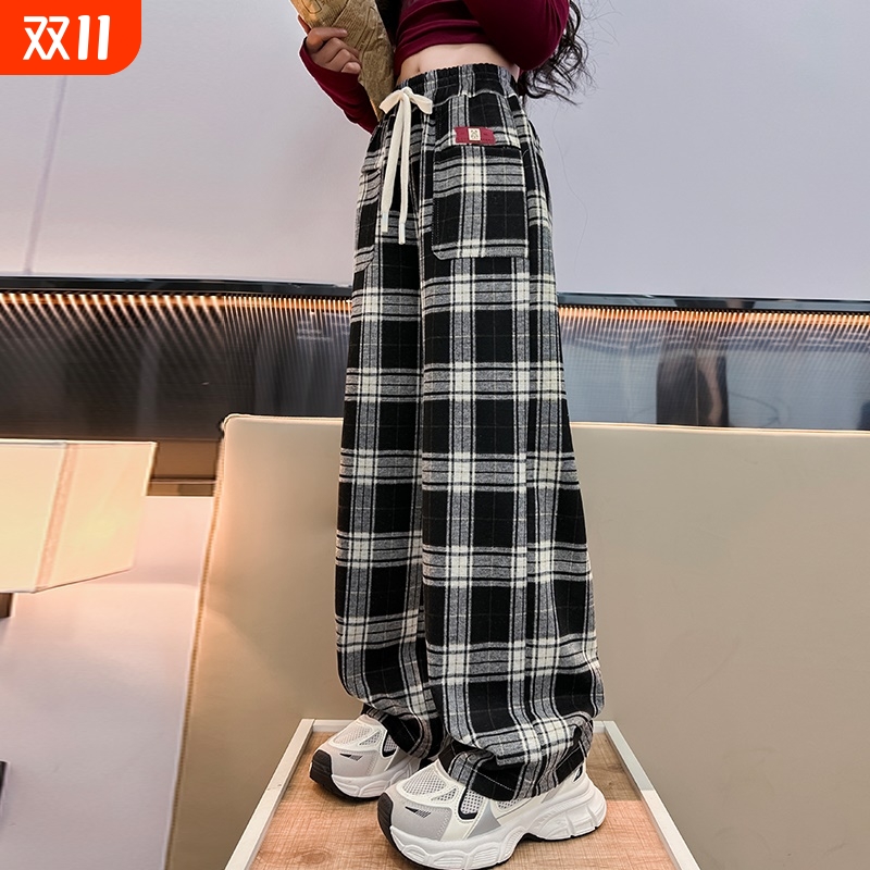 新款长裤中大童秋装休闲裤阔腿裤