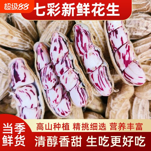云南高原新鲜现挖七彩花生农家水果五彩好吃整箱5斤包邮新货