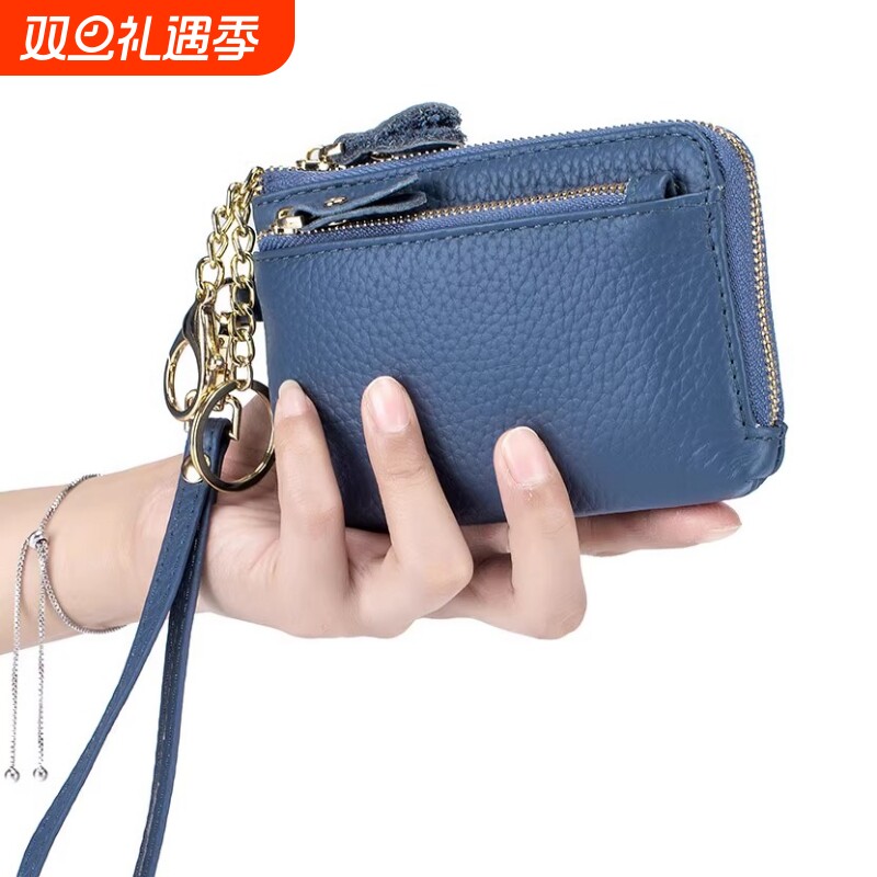 真皮手拿零钱包女大容量迷你收纳包多功能短款手拿拉链钱包小手包
