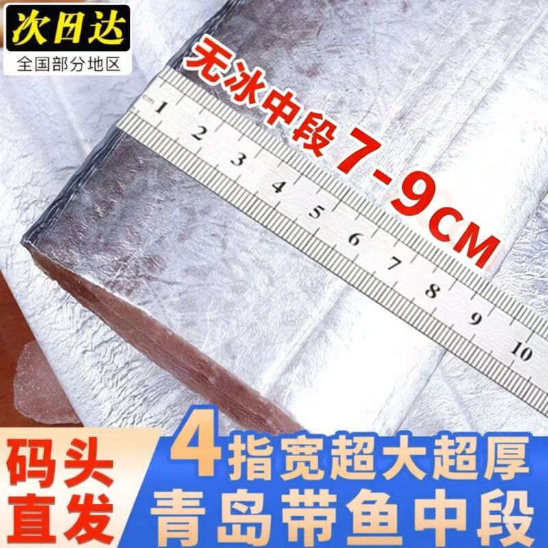 新鲜带鱼冷冻刀鱼段中段无冰特级深海鱼东海小眼海鱼鲜活水产精品