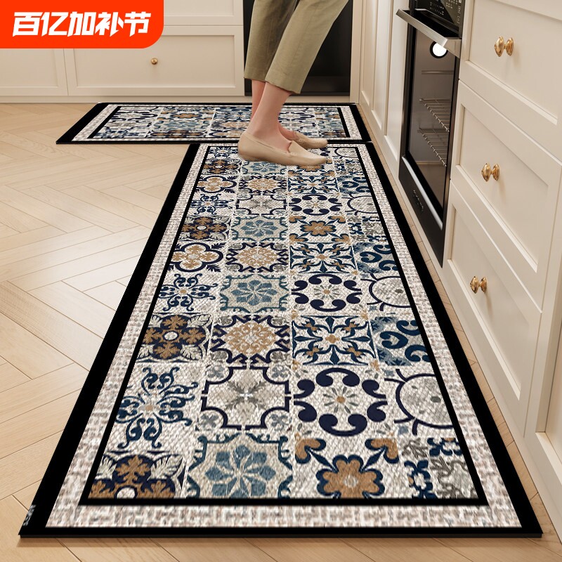 新款厨房地垫专用防滑防油吸水垫门口耐脏脚垫家用免洗长条地毯