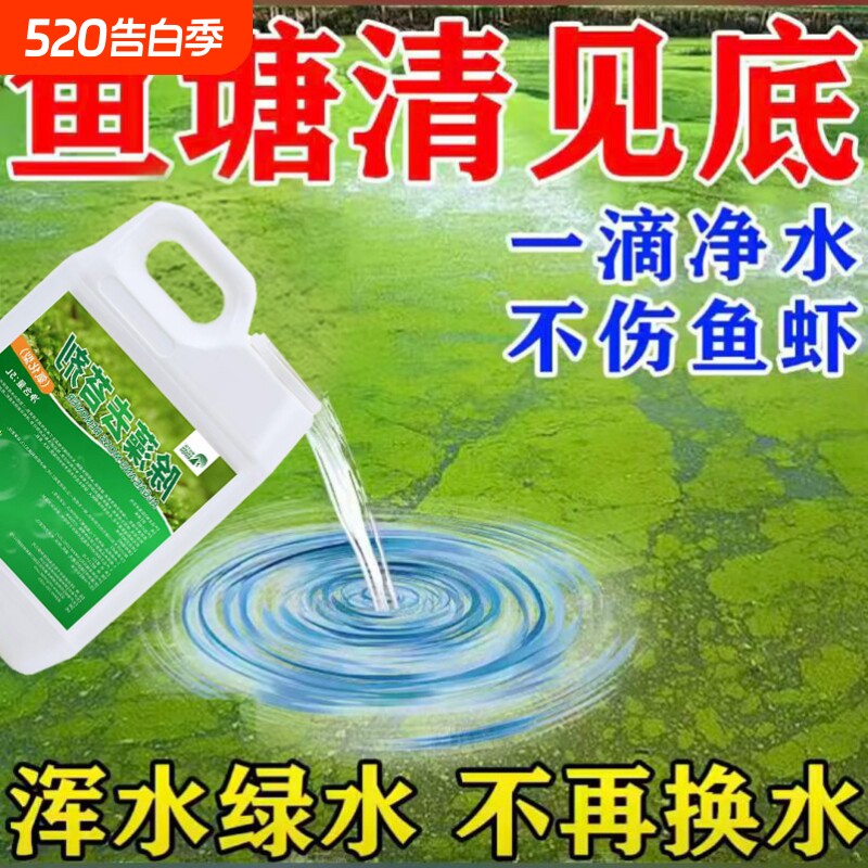 鱼池除藻去苔剂锦鲤缸塘青苔清除剂蓝藻去绿水一次净消毒杀菌药F