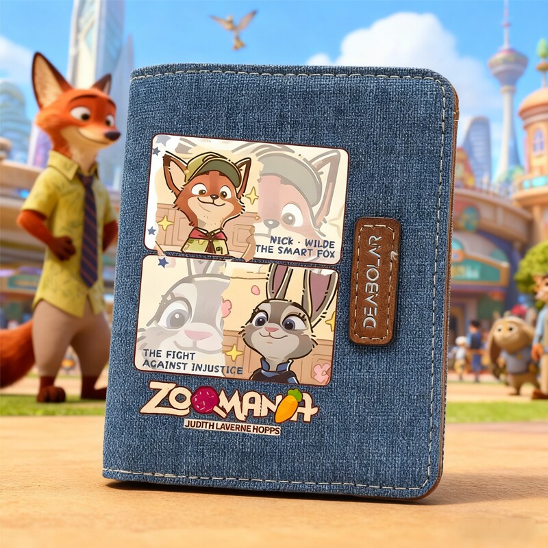 疯狂动物城动漫周边钱包兔子警官朱迪狐狸零钱包小众设计短款钱包