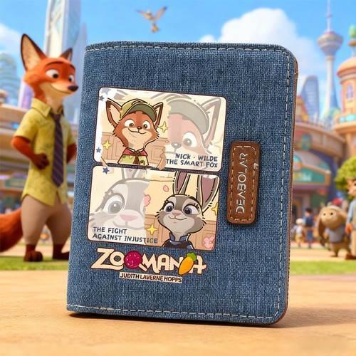 疯狂动物城动漫周边钱包兔子警官朱迪狐狸零钱包小众设计短款钱包