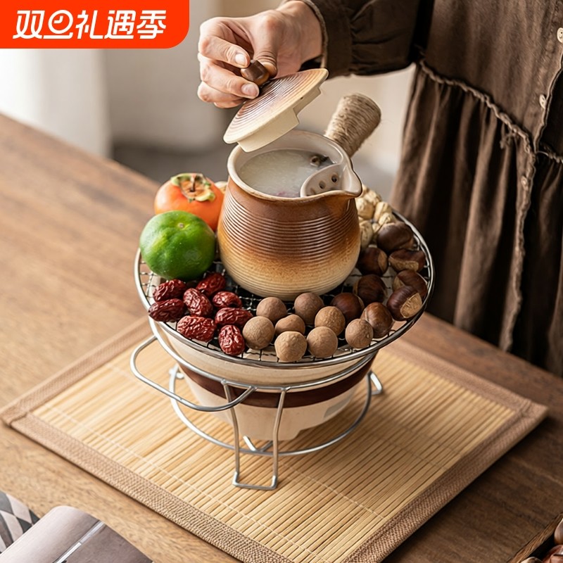 家用围炉煮茶壶炭火炉子套装新款户外奶茶罐陶瓷泡茶器具侧把烧水