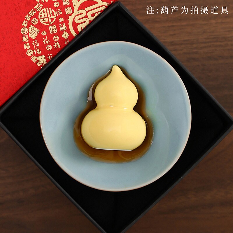 福禄汝窑茶杯主人杯高档个人专用单杯功夫茶具葫芦乾坤杯茶器瓷器