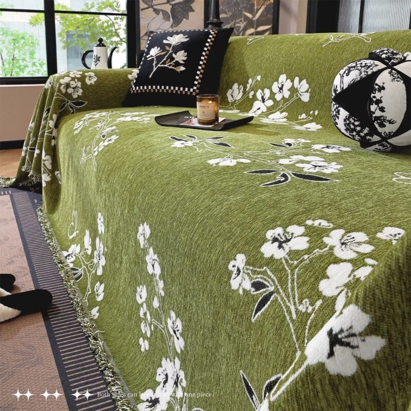 法式雪尼尔沙发盖布全包四季通用复古风防滑沙发巾美式沙发垫盖毯