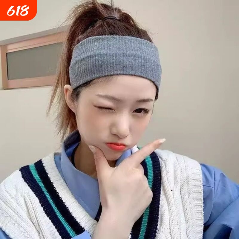 针织发带女运动洗脸网红头巾吸汗跑步瑜伽发套百搭外出简约宽头带