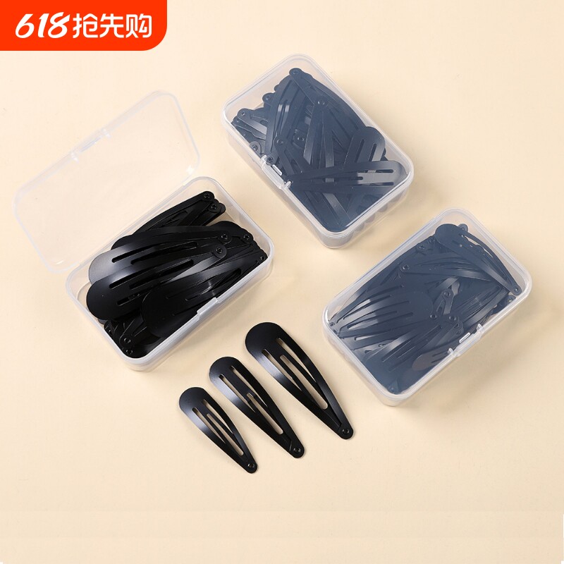 盒装哑黑水滴bb夹发夹女孩刘海夹简约边夹小夹子耐磨防滑配饰发饰
