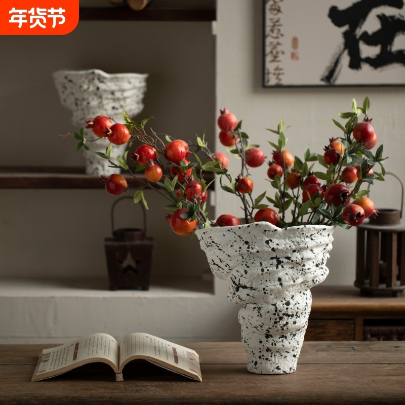 景德镇侘寂风陶瓷花瓶复古怀旧插花粗陶罐家居酒店民宿装饰品摆件,家居饰品,花瓶,淘宝优惠券,粉丝福利购,淘宝优惠卷
