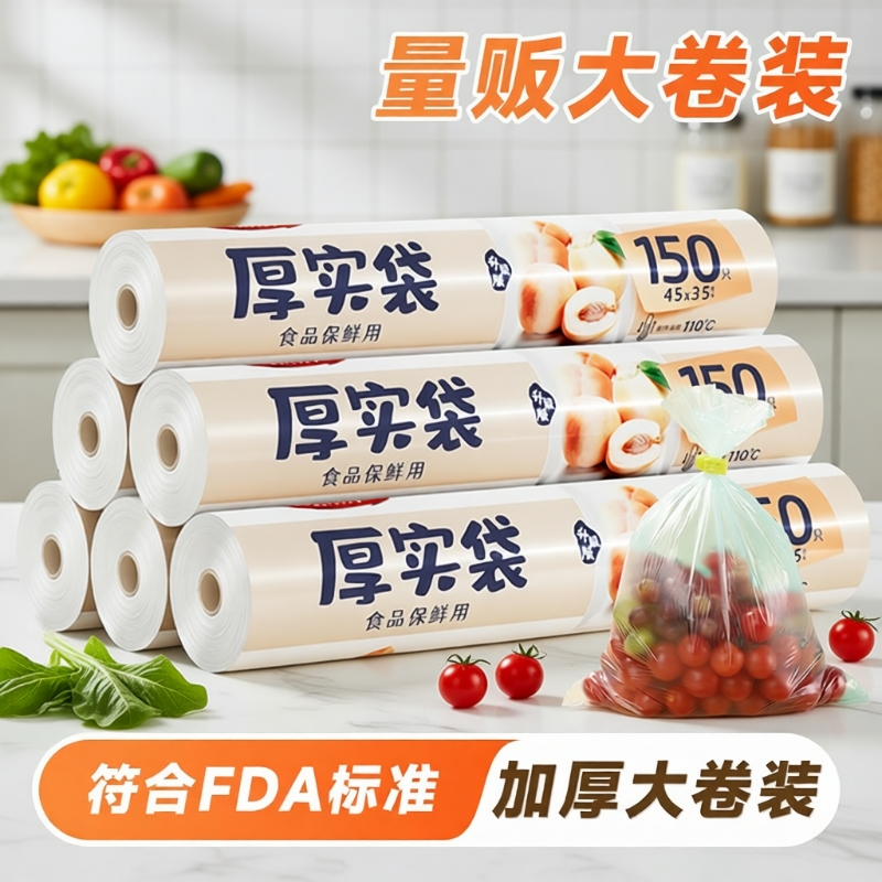 美丽雅食品级加厚保鲜袋