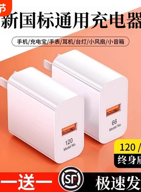 通用充电器快充适用荣耀华为OPPO小米安卓VIVO正品120超级闪充100插头mate60原W一套装手机66p40p306A数据线