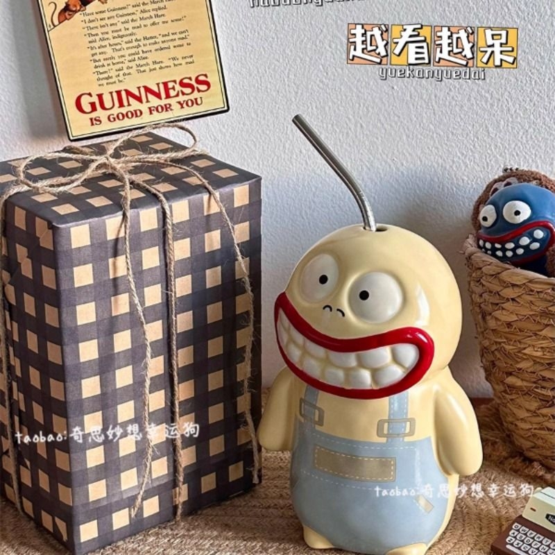 沙雕丑萌大嘴泥怪马克杯子搞怪陶瓷杯开学毕业伴手礼生日礼物搞笑