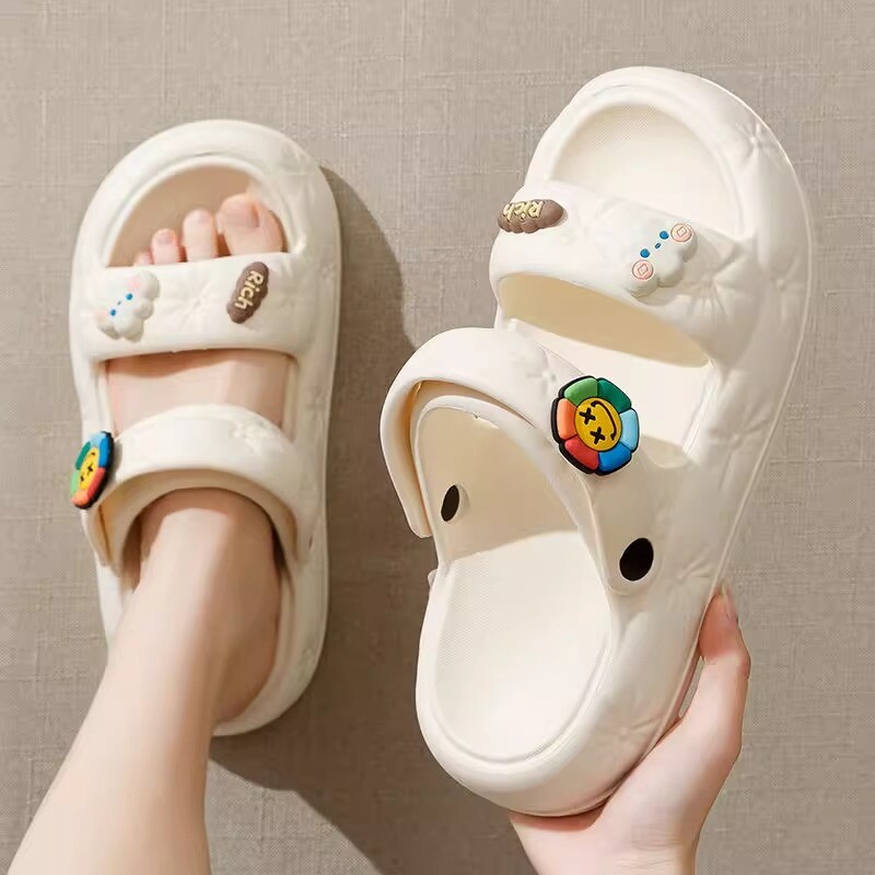 踩屎感拖鞋女士夏季2025年防滑外穿新款上班沙滩厚底两穿凉鞋女款