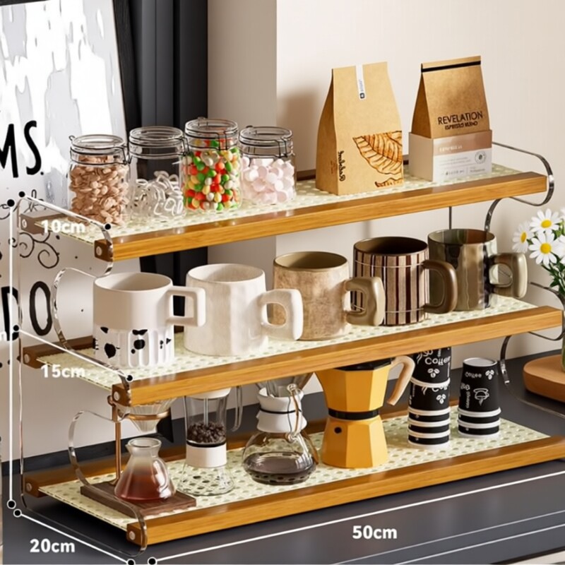 杯架水杯茶杯实木咖啡器具收纳架餐边柜餐桌面diy杯子光轴置物架