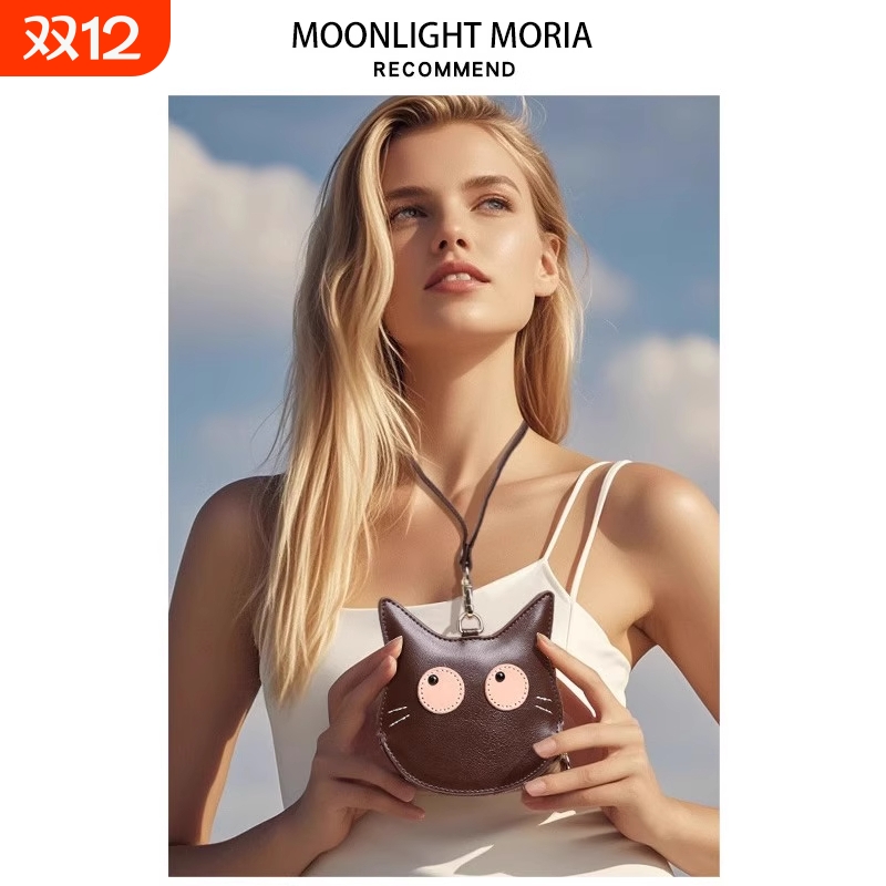 复古挂脖零钱包2025新款可爱卡通银币包迷你超薄卡包软皮收纳包女