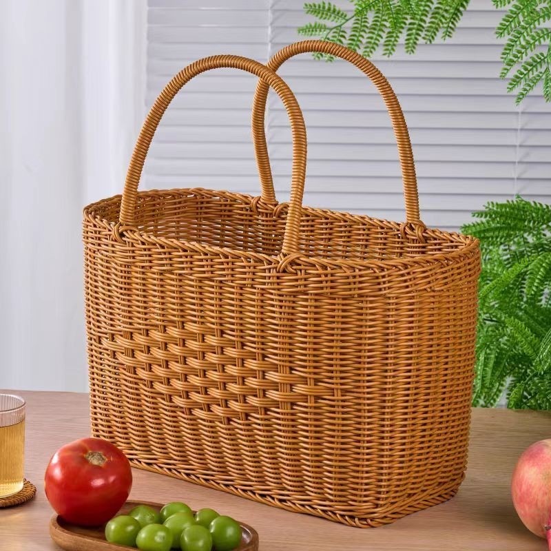 多用藤编购物篮超市洗澡菜篮子水果篮编织户外野餐老式提篮采摘,收纳整理,购物篮,淘宝优惠券,粉丝福利购,淘宝优惠卷