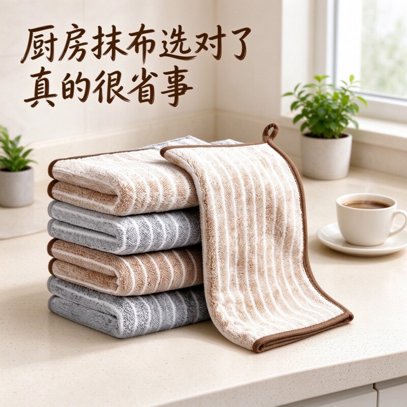 抹布厨房专用洗碗布不易沾油易清洗吸水毛巾擦桌布清洁布