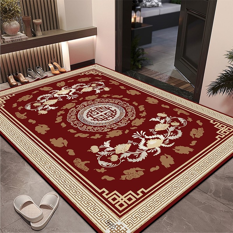 新中式入户门地垫客厅玄关进门脚垫大门口地毯耐脏门垫防滑吸水