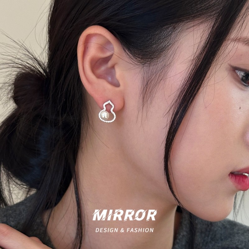 小麋人「福禄萦耳」925纯银贝珠葫芦银针耳钉女耳环耳饰小众爆款