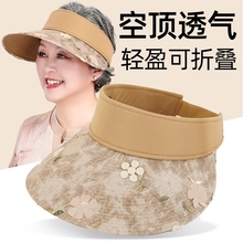 中老年帽子女妈妈春秋遮阳凉帽老太太奶奶夏季薄款空顶防晒帽新款