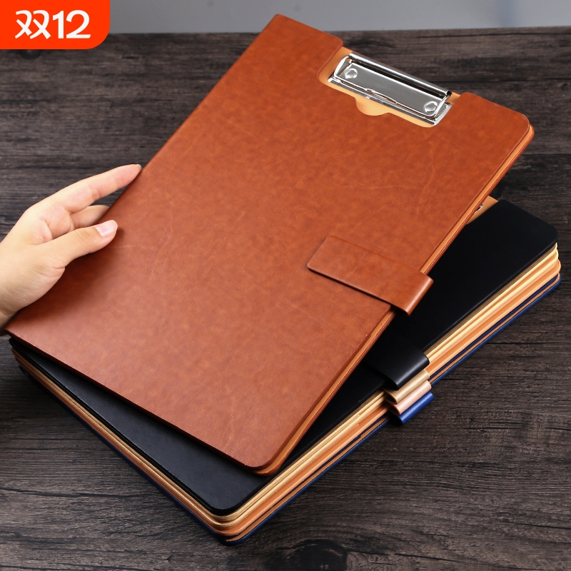 A4销售夹搭扣板夹经理夹皮质PU皮料文件夹多功能商务办公双面硬板
