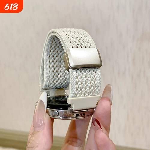 适用华为gt5表带秋冬透气针织尼龙磁吸华为gt4表带高级感watch4手表表带男女款watchgt3pro替换fit4pro腕带
