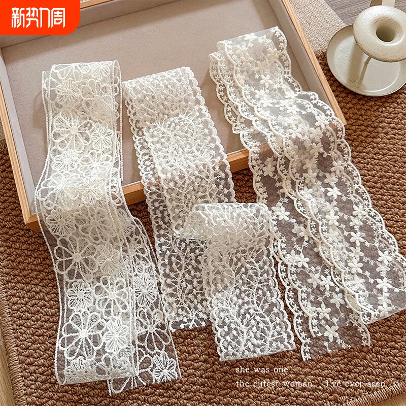 韩系ins白色蕾丝飘带发带女2025新款绑发丝巾百搭头巾腰带配饰