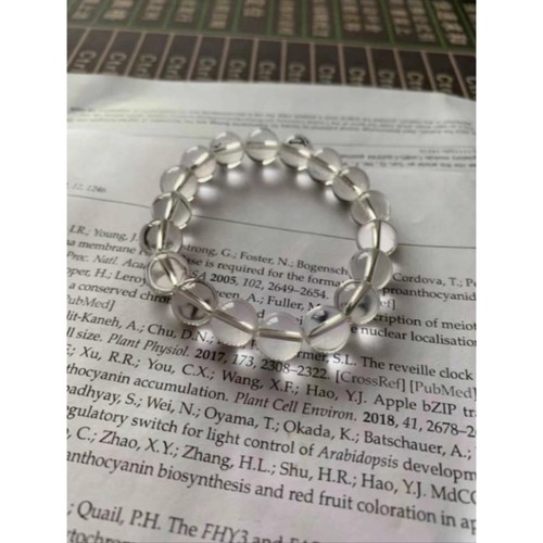 全净体高级白水晶手串女冰种透明珠子散珠佛珠仿手链三圈紫水晶