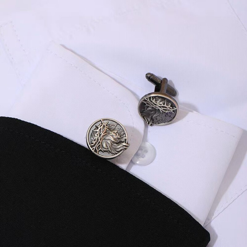 纯银袖扣法式衬衫字母袖口简约商务刻字袖钉男友生日礼物