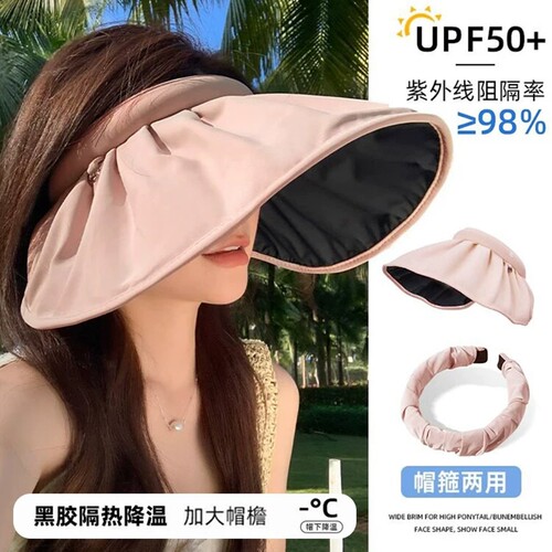 黑胶贝壳帽大帽檐夏季防晒女性帽