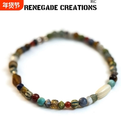 Renegade像素群岛捷克珠手链多彩天然矿石多巴胺男女同款情侣手串