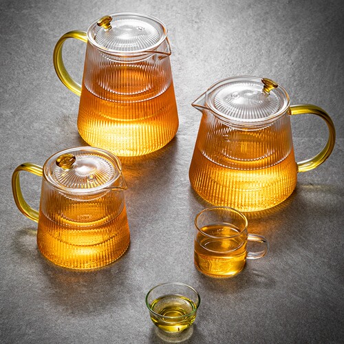加厚耐热玻璃茶壶三件套家用冲茶器煮茶壶花茶壶办公室茶具高硼硅
