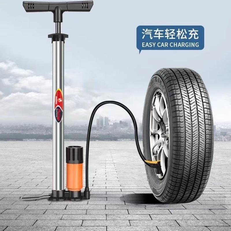 自行车打气筒家用通用高压泵电动电瓶车汽车充气筒便携气管子篮球