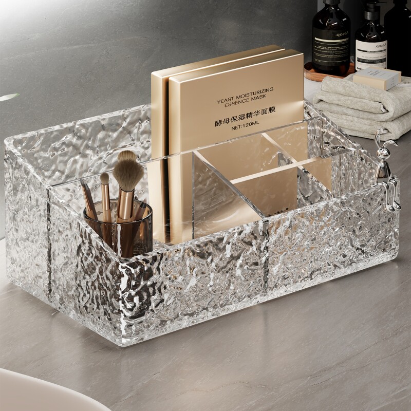 化妆品收纳盒梳妆台口红香薰整理盒桌面分格护肤品置物架化妆刷