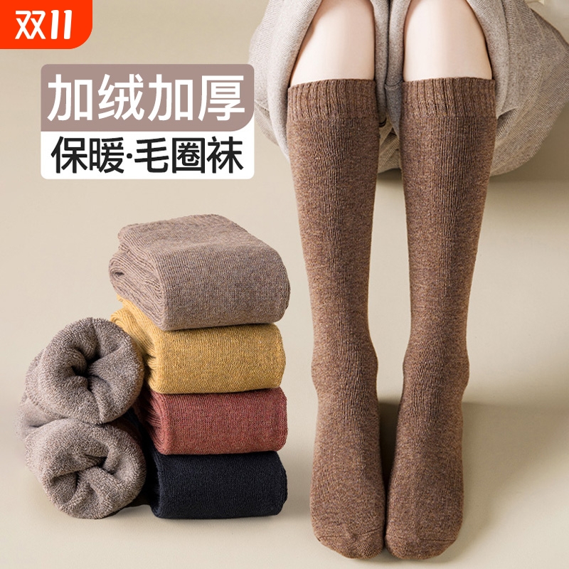 女士小腿袜秋冬款加厚保暖袜子女