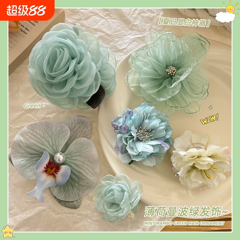 薄荷绿抓夹发饰新款|千人加购图片