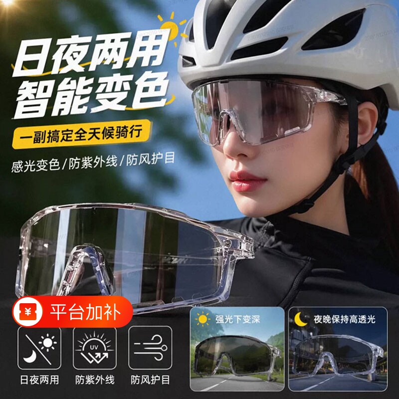 骑行眼镜防风护目镜变色日夜两用夏季户外运动防蚊虫防虫登山墨镜