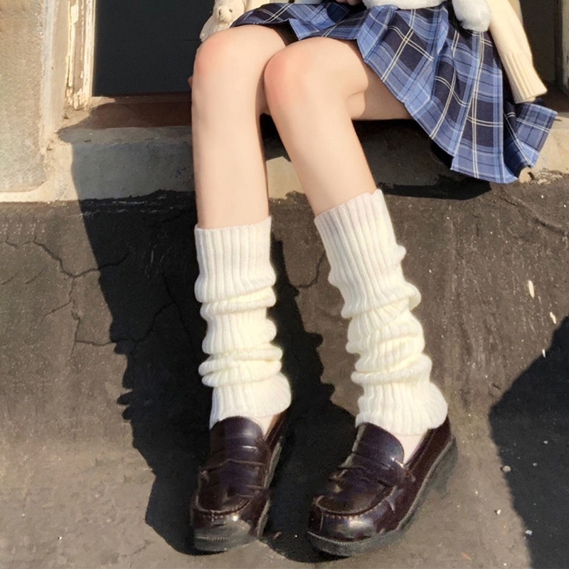 加厚保暖白色显瘦显腿长堆堆袜套