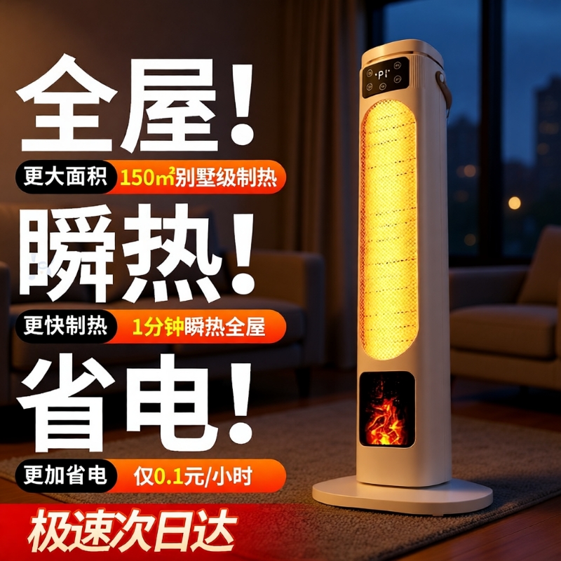 家用节能小太阳取暖器机械摇头