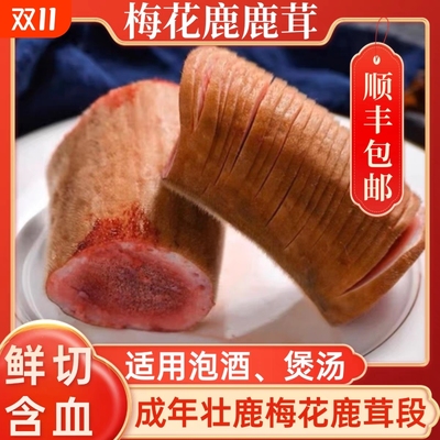 吉林鲜鹿茸头茬梅花鹿整根鹿茸片泡酒专用正品片新鲜带血鹿茸整枝