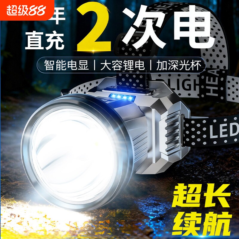 夜钓超亮头灯充电式|千人加购图片
