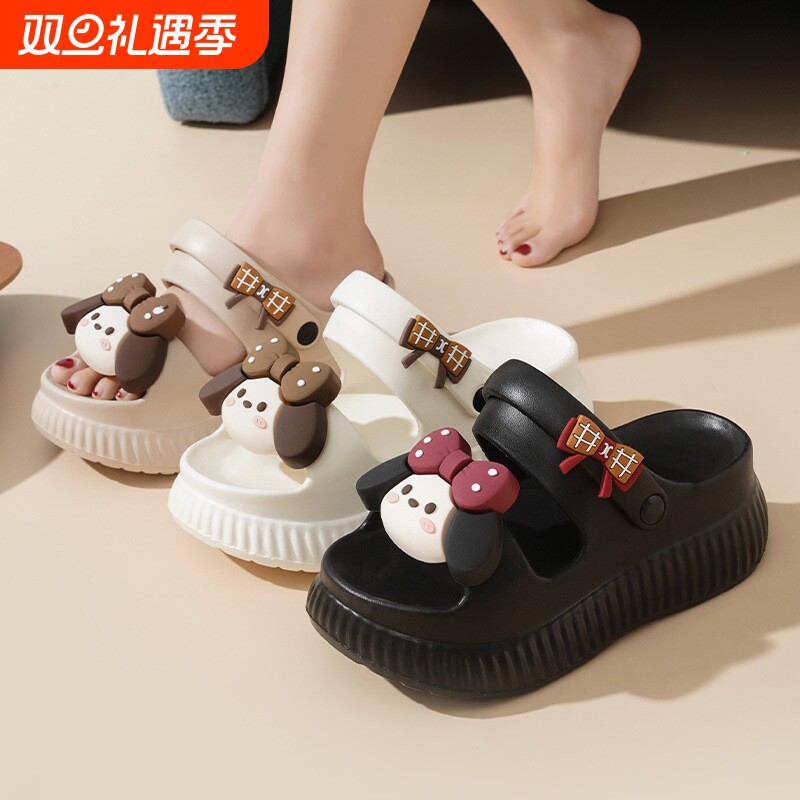 2025新款凉鞋女夏季软厚底防滑踩屎感EVA凉拖鞋爆款圆头蝴蝶结