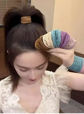 面膜发圈高马尾头绳2026新款女高端高弹力皮筋扎头高级感黑色彩色