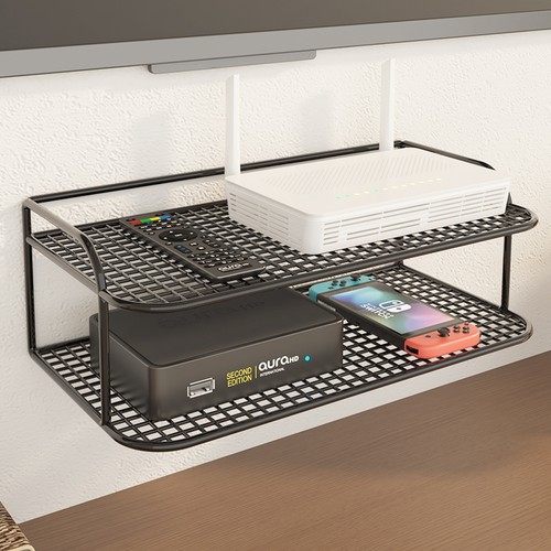 墙壁电视挂墙上wifi置物收纳盒