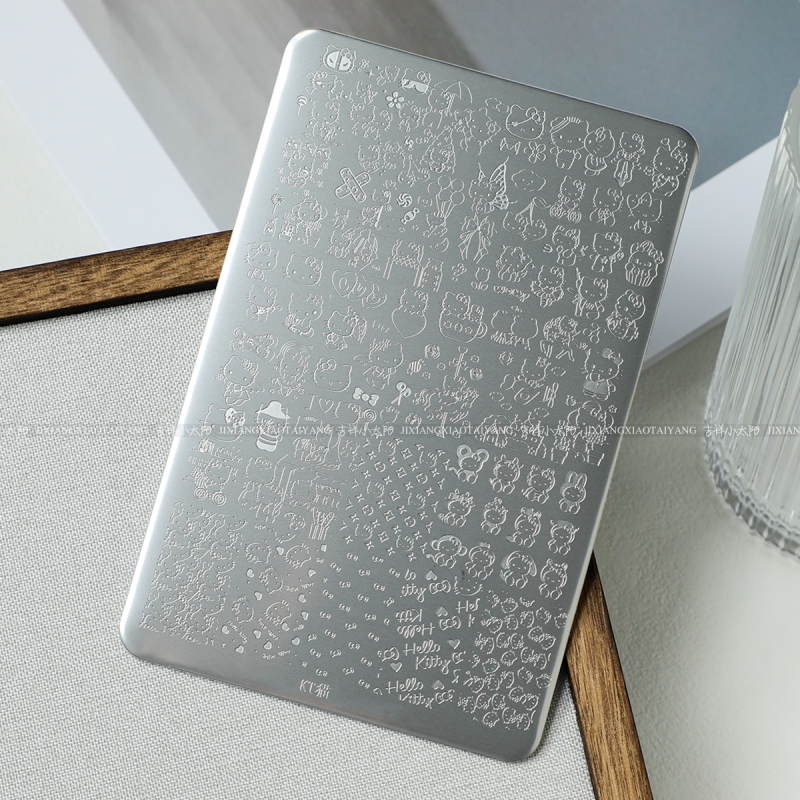 美甲模具钢板转印蝴蝶蕾丝国风工具美甲店格纹kt猫星星圣诞法式